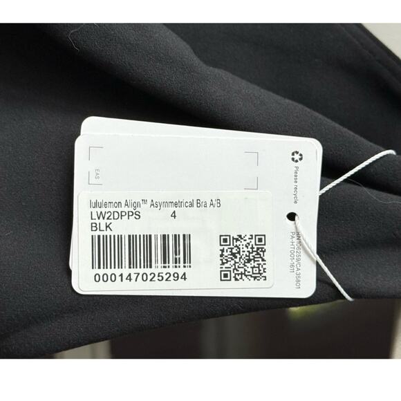 Lululemon Align Asymmetrical Bra A / B Womens Size 4  LW2DPPS BLK Black NWT - Picture 8 of 11